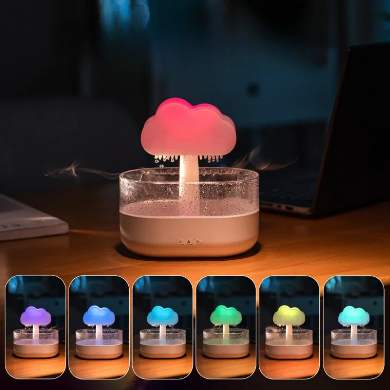 

Colorful Luminous Mushroom Lamp Rain Cloud Ultrasonic Aromatherapy Diffuser USB Air Purifier Humidifier Perfume Spray