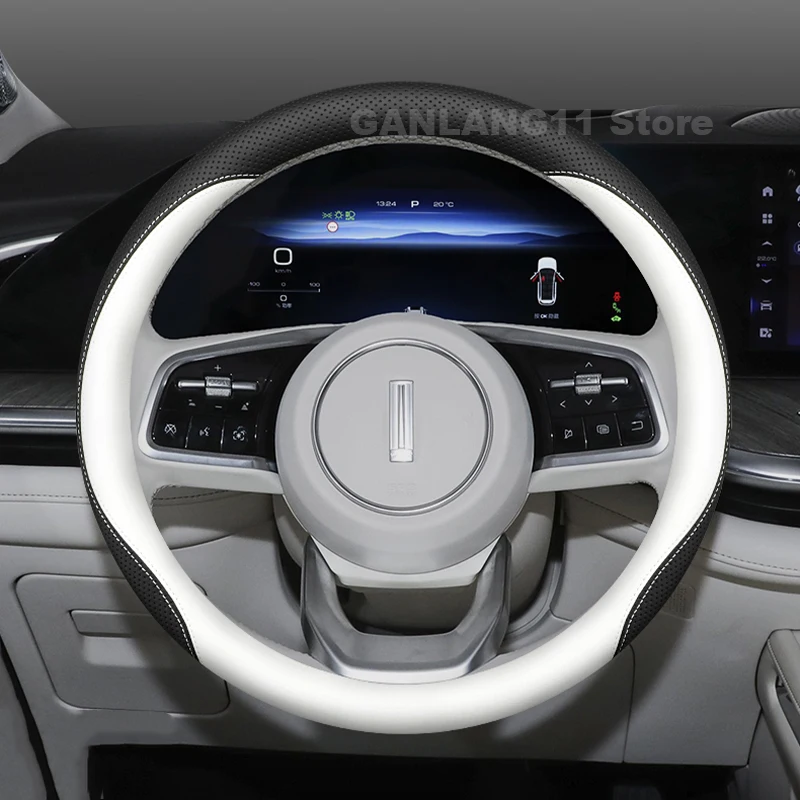 

Leather Car Steering Wheel Cover For Wey 05 Coffee 01 2023 2024 2025 Non-slip wear-resistant Auto interior Accessories