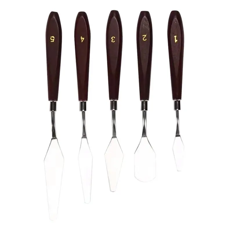 5 Pcs Oil Painting Knife Set Oil Painting Shovel Oil Painting Palette Knife Oil Acrylic Painting Tools Set For Color Mixing-Y18A