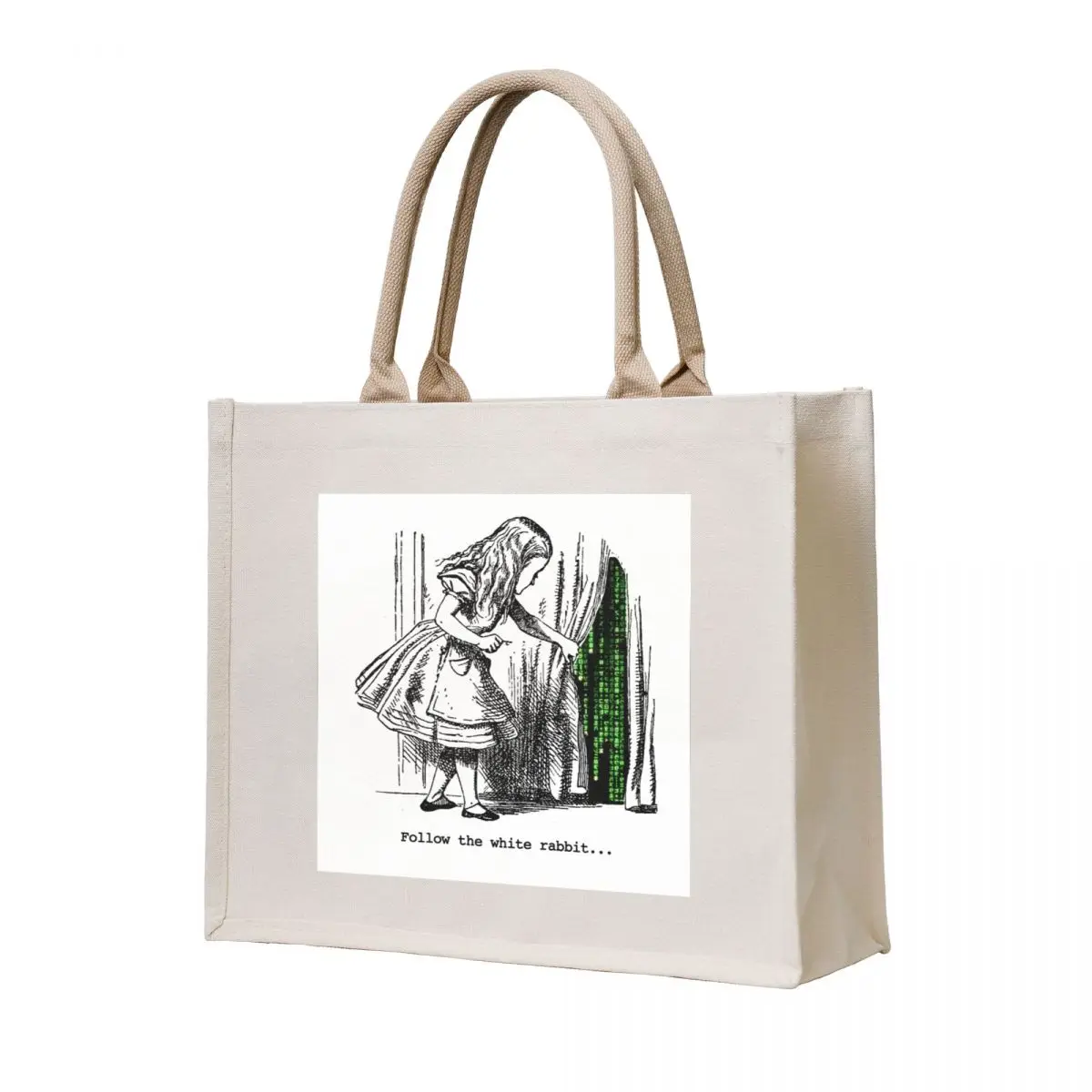 

Alice, follow the white rabbit to Matrix Tote Bag shopper bags Big bag women Cloth bags Women's bags