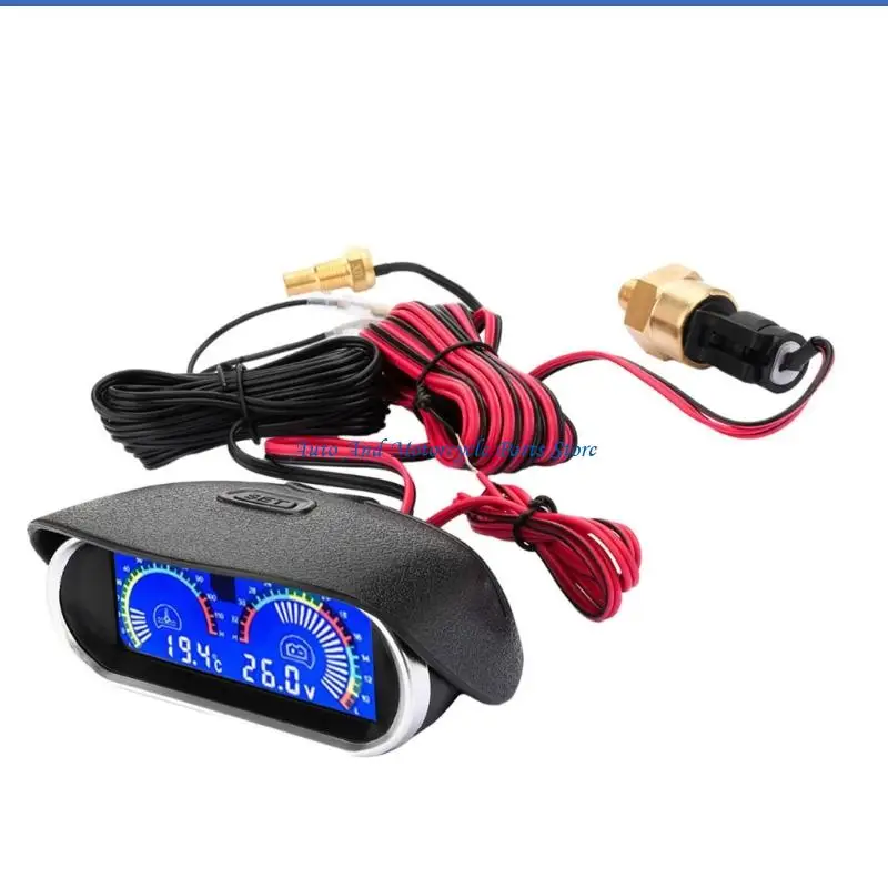 P9FD 12V 24V LCD-Messgerät für Wassertemperatur- und Voltmeter-Messung mit digitaler Anzeige und Universal – Detail 2