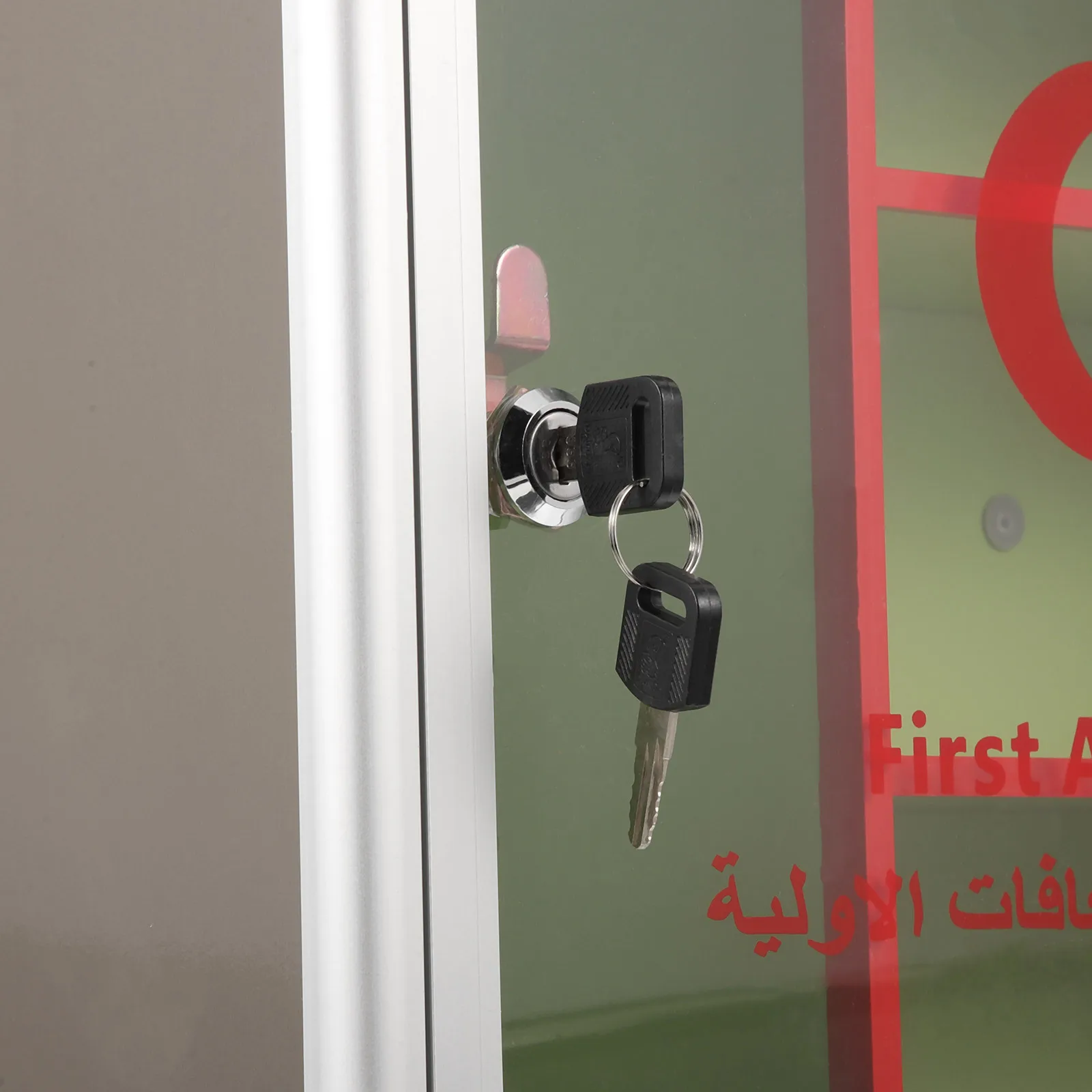 صندوق قفل دواء مع نافذة شفافة ذات سعة كبيرة مثبت على الحائط من سبائك الألومنيوم متعدد الوظائف للأماكن العامة المنزلية الآمنة