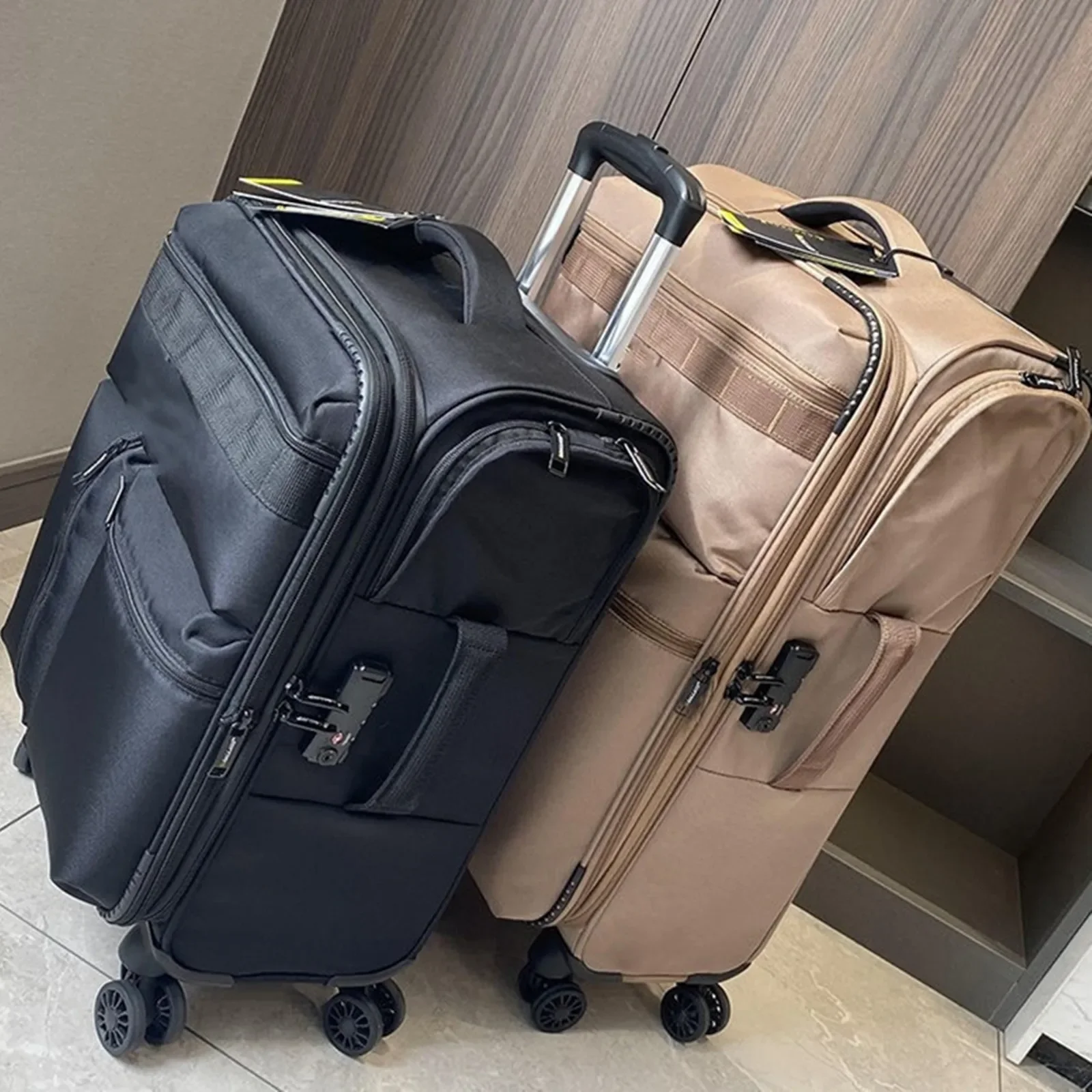 Caso de carrinho de negócios laptops bolsa saco de bagagem mala de viagem escalável vários bolsos bagagem silenciosa 4 rodas caixa de embarque