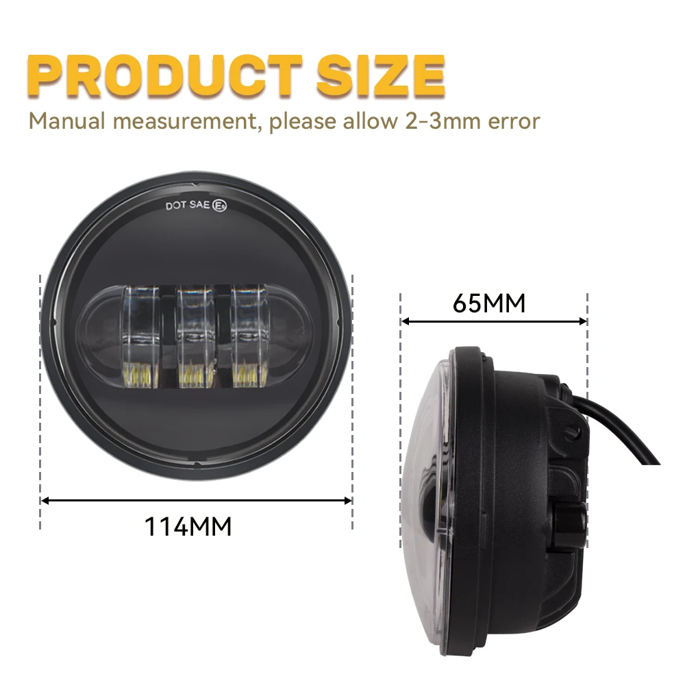 2 PCS 4.5 Inch Motorcycle Led Fog Light 4 1/2  Auxiliary Passing  Lamp For Motorcycles Harley 30W Waterproof fog lights