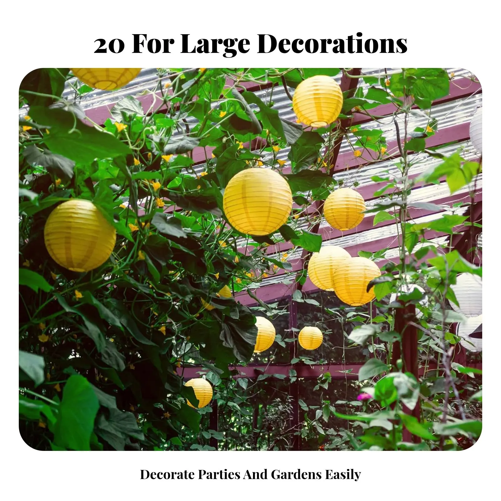 

Yellow Round Paper Hanging Decoration for Outdoor Garden, Birthday, Wedding, Event DIY