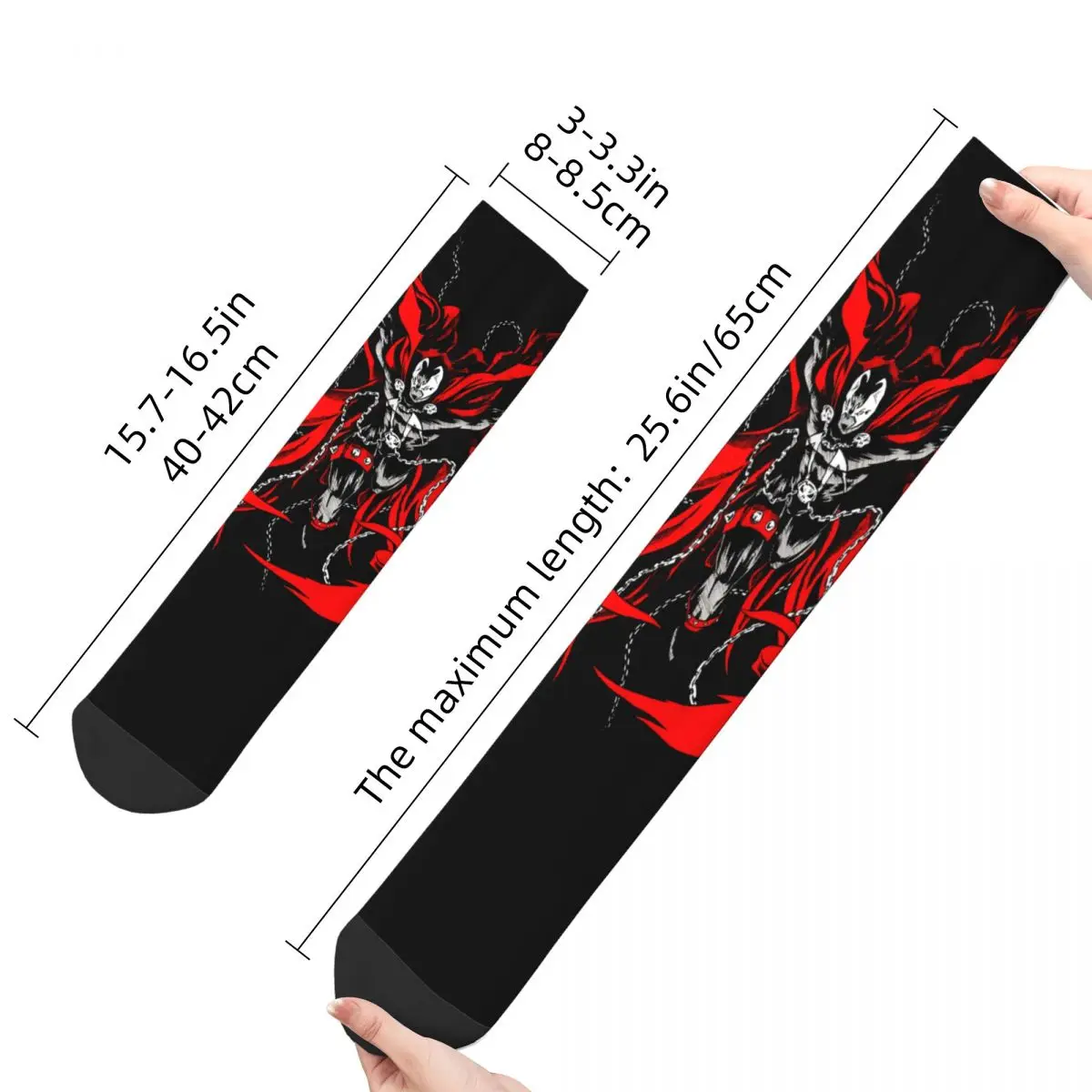 Funny Crazy compression Sock for Men Hellspawn-1 Hip Hop Harajuku Spawn Comic Film Happy Seamless Pattern Printed Boys Crew Sock