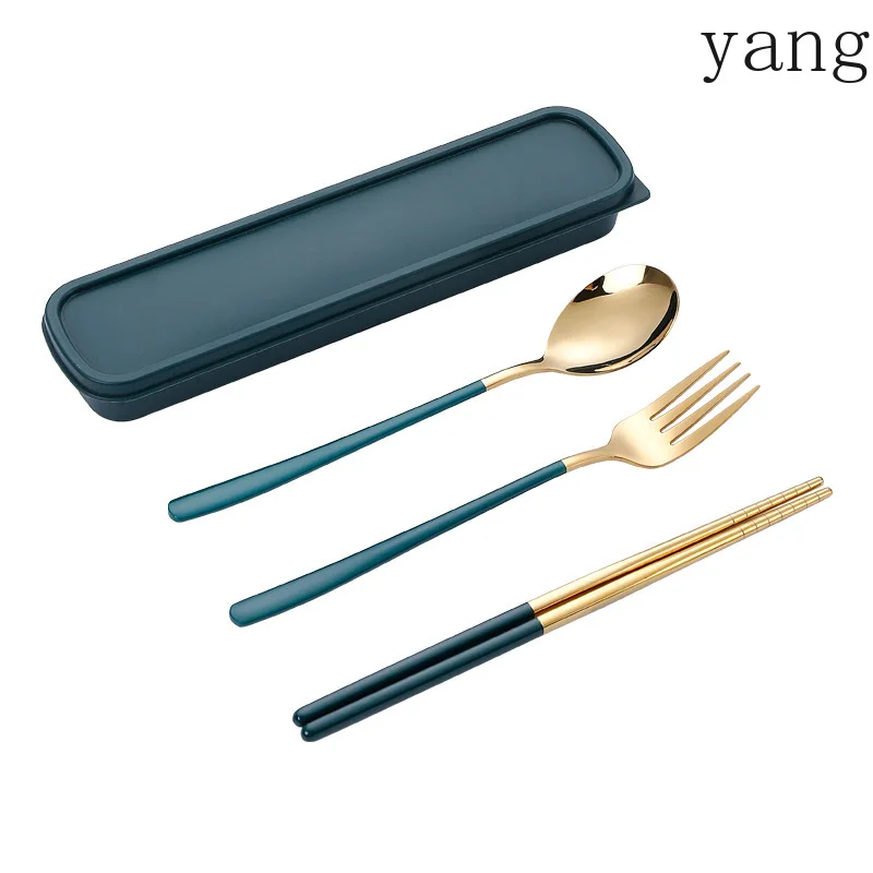 

LMM stainless steel chopsticks spoon set portable travel tableware box