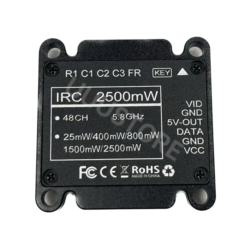 

JINJIEAN 5.8Ghz 2.5W 72CH MMCX PIT/25mW/400mW/800mW/1500mW/2500mW FPV Transmitter for RC Drone Long Range Airplane