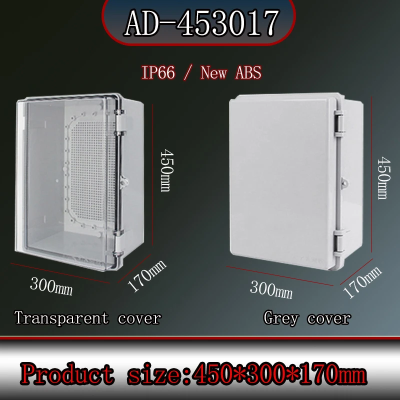 

AD type outdoor waterproof box, size450*300*170mm, IP66 level waterproofing