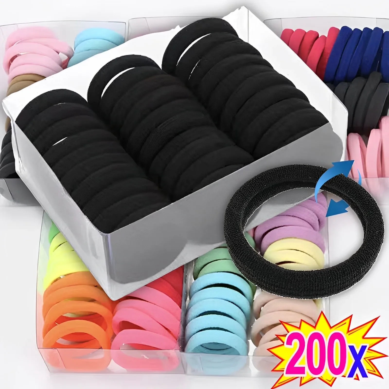 Thicken Colorful Basic Nylon Ealstic Hair Ties for Girls Ponytail Hold Scrunchie Rubber Band Kid Fashion Baby Hair Accessories