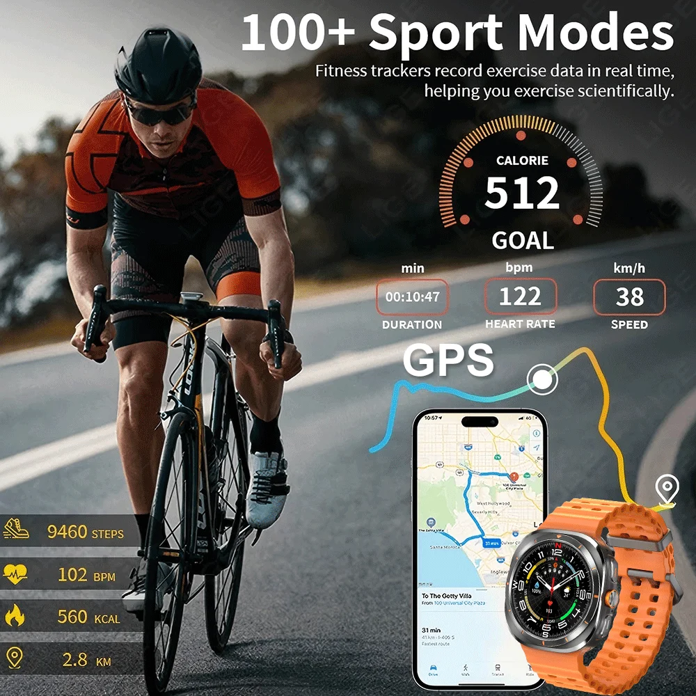 مشاهدة 8 الترا الكلاسيكية GPS SmartWatch البوصلة NFC الرجال AMOLED دعوة الدردشة GPT الساعات 3ATM مقاوم للماء الرياضة اللياقة البدنية السيدة Smartwatch #4