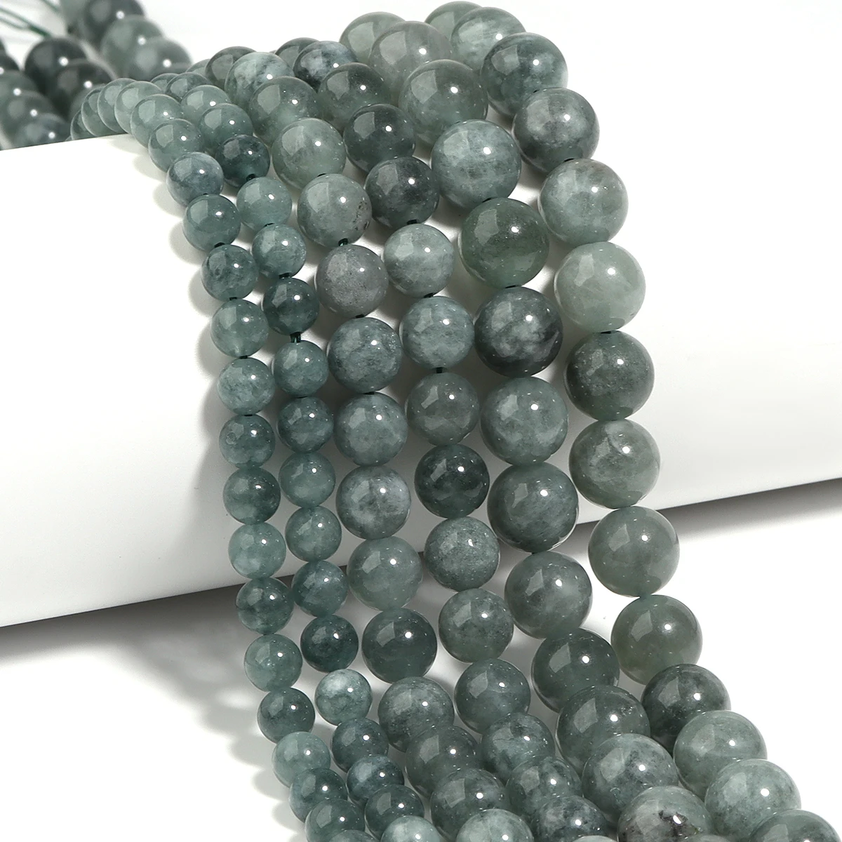 6 8 10 mm natürliche Jade-Steinperlen, Smaragd, rund, lose Distanzperlen für Schmuckherstellung, DIY-Charms, Armbänder, Halsketten, Zubehör