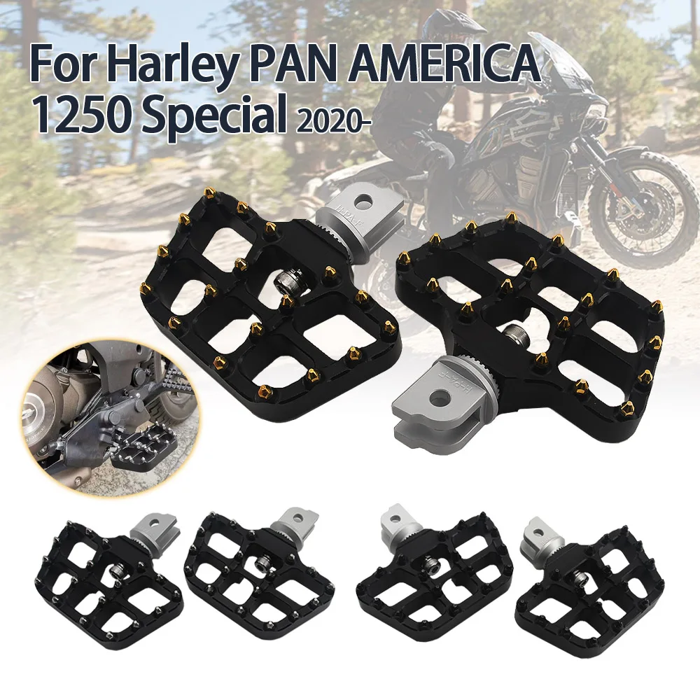 

For Pan America 1250 RA1250 Motorcycle Front Footrest Adjustable Wide Floorboards Rotatable Rider Footboard Foot Rest Pedal