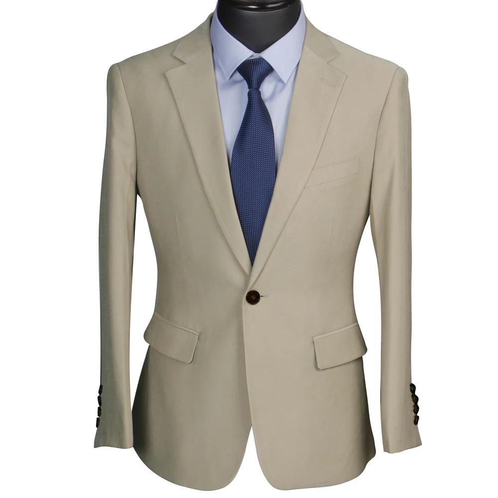 2023 Fashion Casual Blazers For Men Cotton Beige Suit Jacket Custom Made Men Jacket Mens Blazer Jacket Tailored Veste Homme