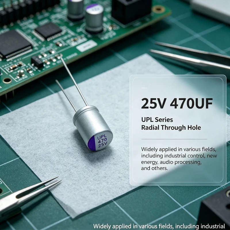 10Pcs Solid Aluminum Polymer Capacitor 25V 470UF 470UF/25V Size 8x12mm Radial Through Hole Low ESR Condenser For Power Supply