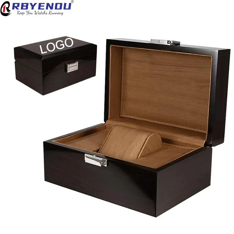 

High Grade Piano Lacquer Watch Organizer Case Jewelry Storage Boxes Inside Free Customizable Logo Watches Display Gift Box