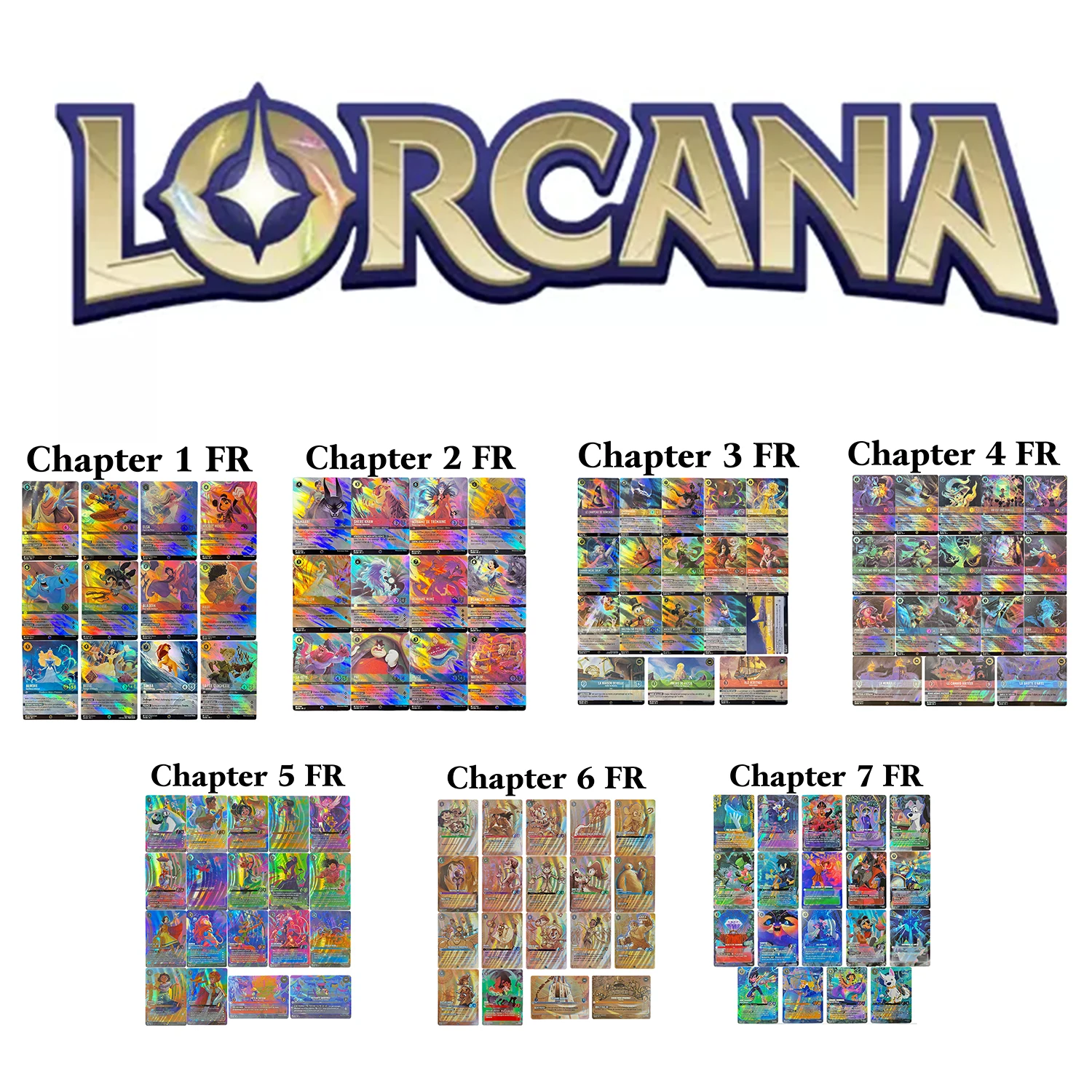 Lorcana French Chapter Foil Cards Enchanted Foil TCG Proxy Archazia's Island Shimmering Skies Ursula's Return Board Game Cards
