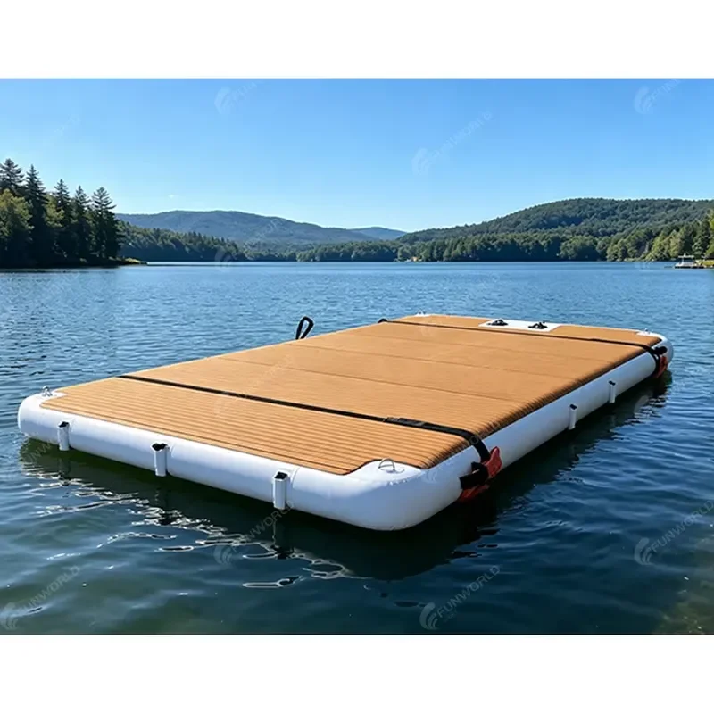 

Large Inflatable Floating Party Platform Heavy Duty Water Lounge Dock for Pool Events and Lake Gatherings