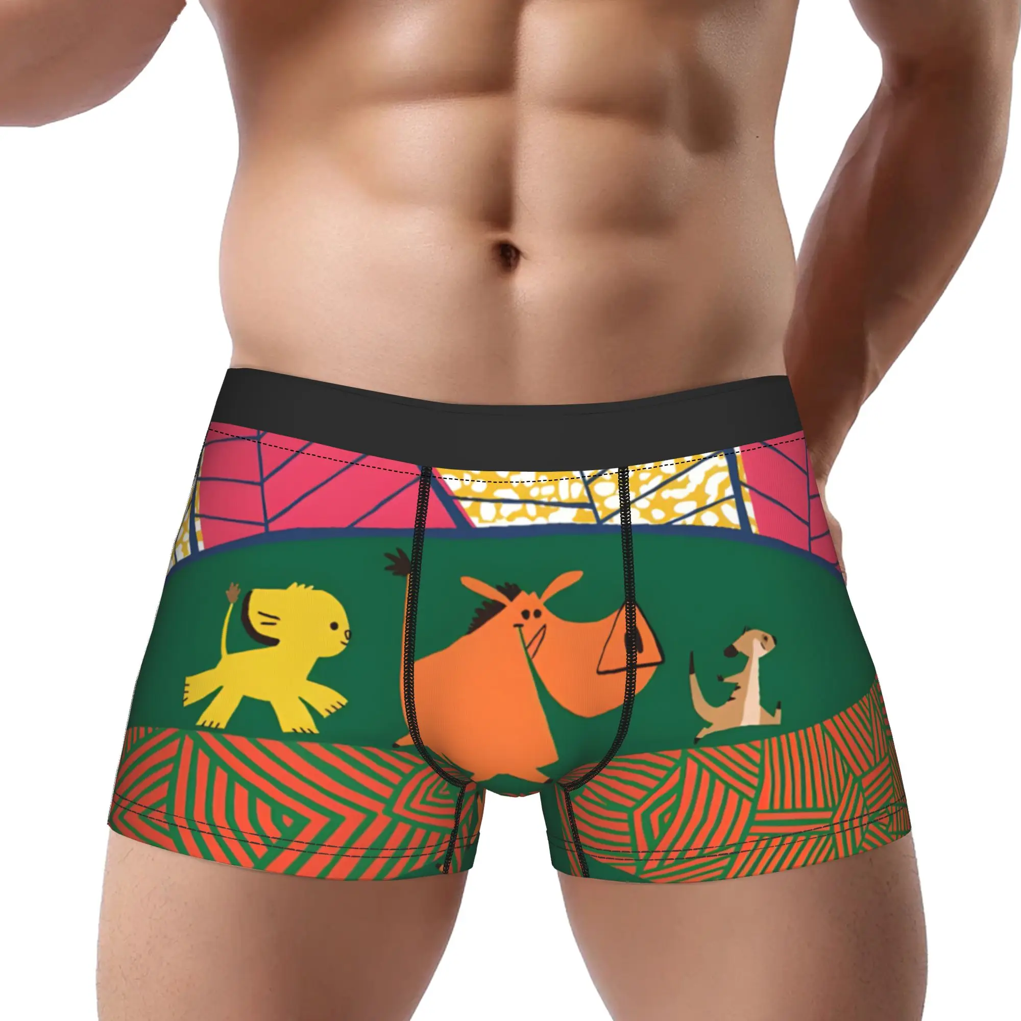 

1 шт. трусы с изображением Льва Симбы из мультфильма, дышащие трусы, мужское нижнее белье, вентилируемые шорты