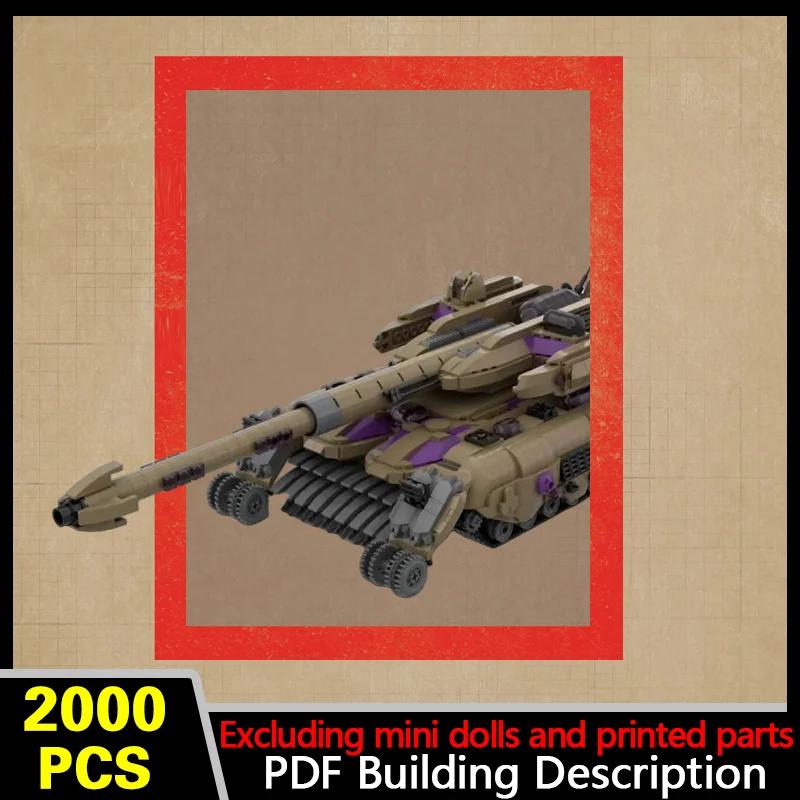Heavy Defend Tank Model MOC Building Bricks War Equipment Modular Technology Gifts Holiday Assemble Children Toys Suit