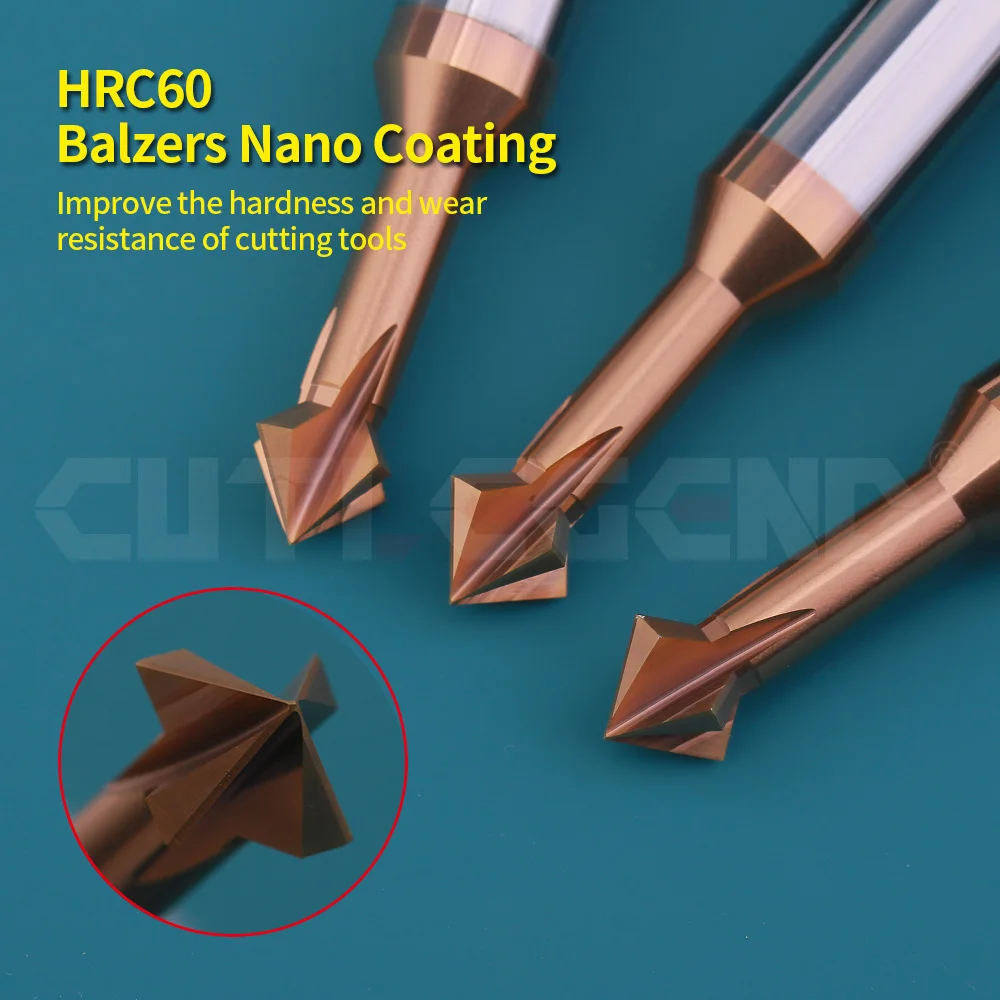 

HRC60 Tungsten Carbide 90 Degree Up and Down Chamfering Milling Cutter for Steel Stainless Steel CNC Machining Endmills Tools