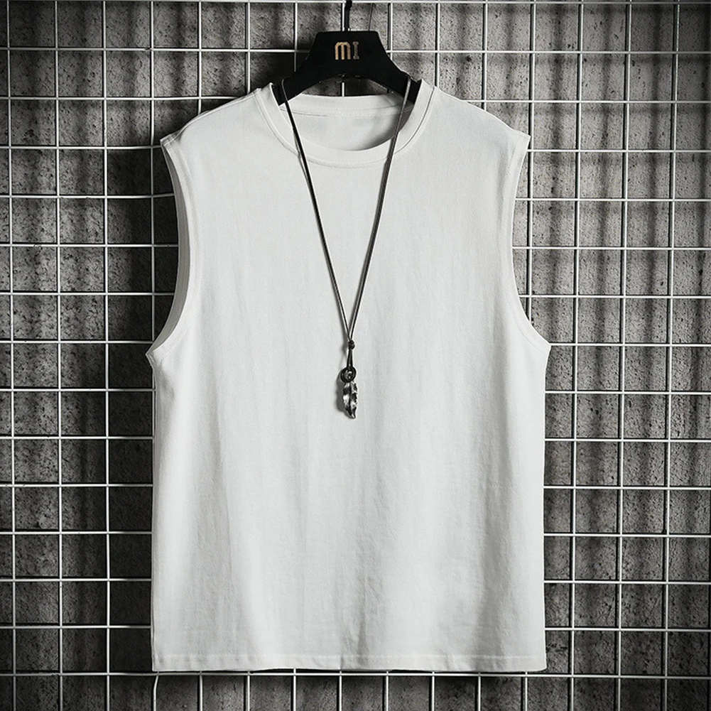 Men's Vest Sleeveless Muscle Tee Solid Blank Tank Breathable Comfortable T Shirt Hot Summer Gym Top