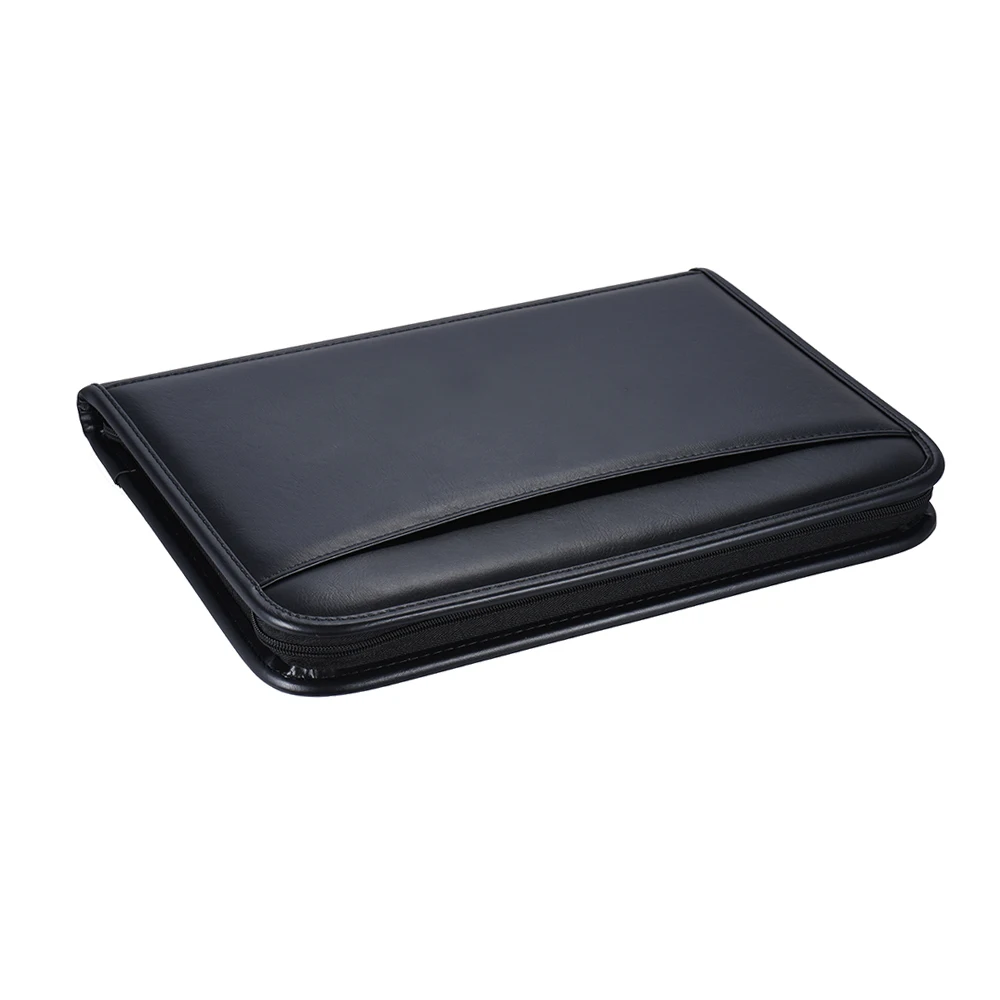 A4 بو الجلود متعددة الوظائف المهنية الأعمال انغلق محفظة بادفوليو مجلد حافظة مستندات المنظم مع آلة حاسبة