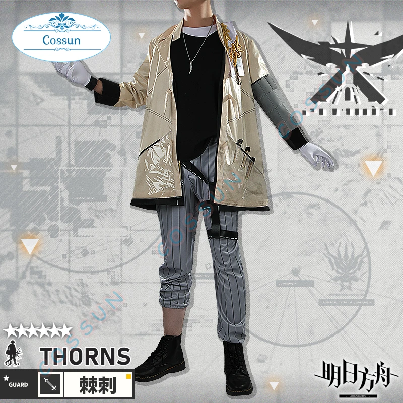 

[Customized] Arknights Thorns Guard RHODES ISLAND Black Skin Game Suit Gorgeous Cosplay Costume Halloween Party Outfit