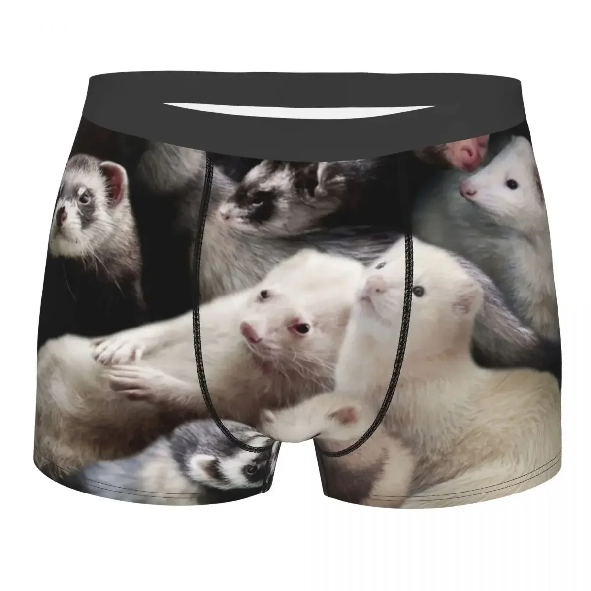 Men's Cute Ferret Boxer Shorts Panties Soft Underwear Wildlife Animal Homme Sexy Underpants