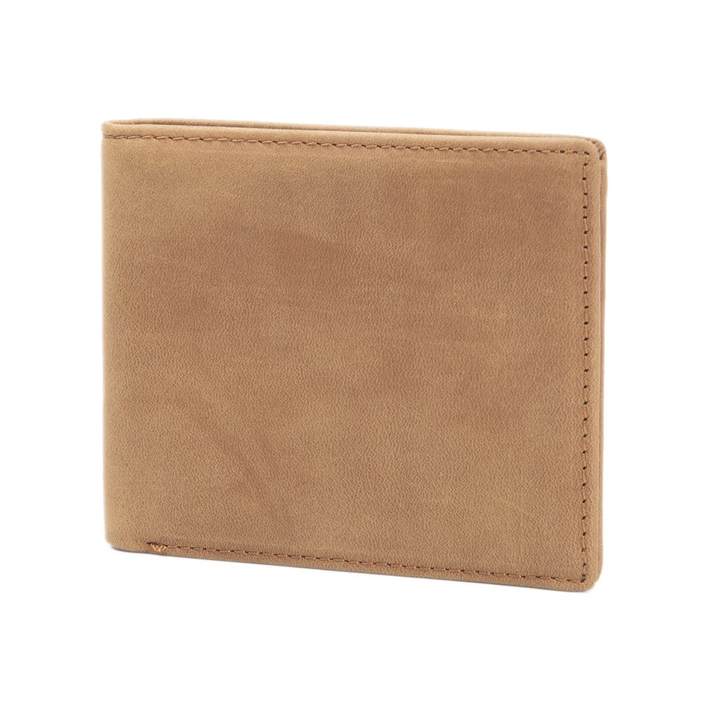 Retro genuine leather men's short wallet with multiple compartments, light and thin business youth wallet