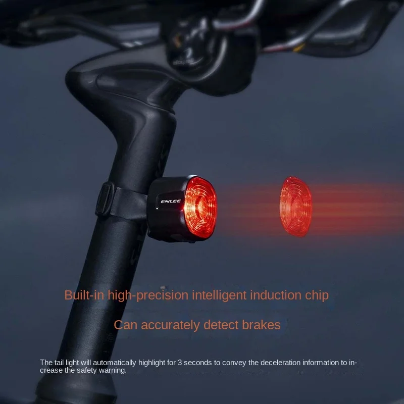 Night Cycling Safety fanale posteriore per bicicletta fanale posteriore per ricarica USB MTB impermeabile LED Smart Brake Sensing Bike Flash Lamp