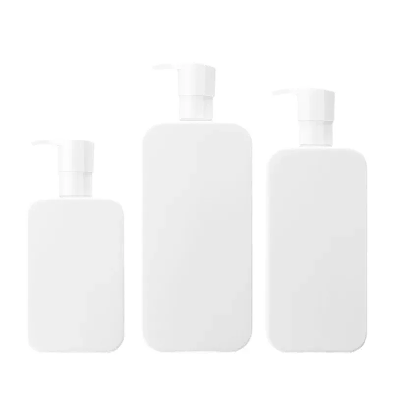 20pcs 250ml/350ml/500ml White Lotion Bottle Body Lotion Shampoo Conditioner Liquid Soap Bottle Plastic Bottle Pump Cap Wholesale