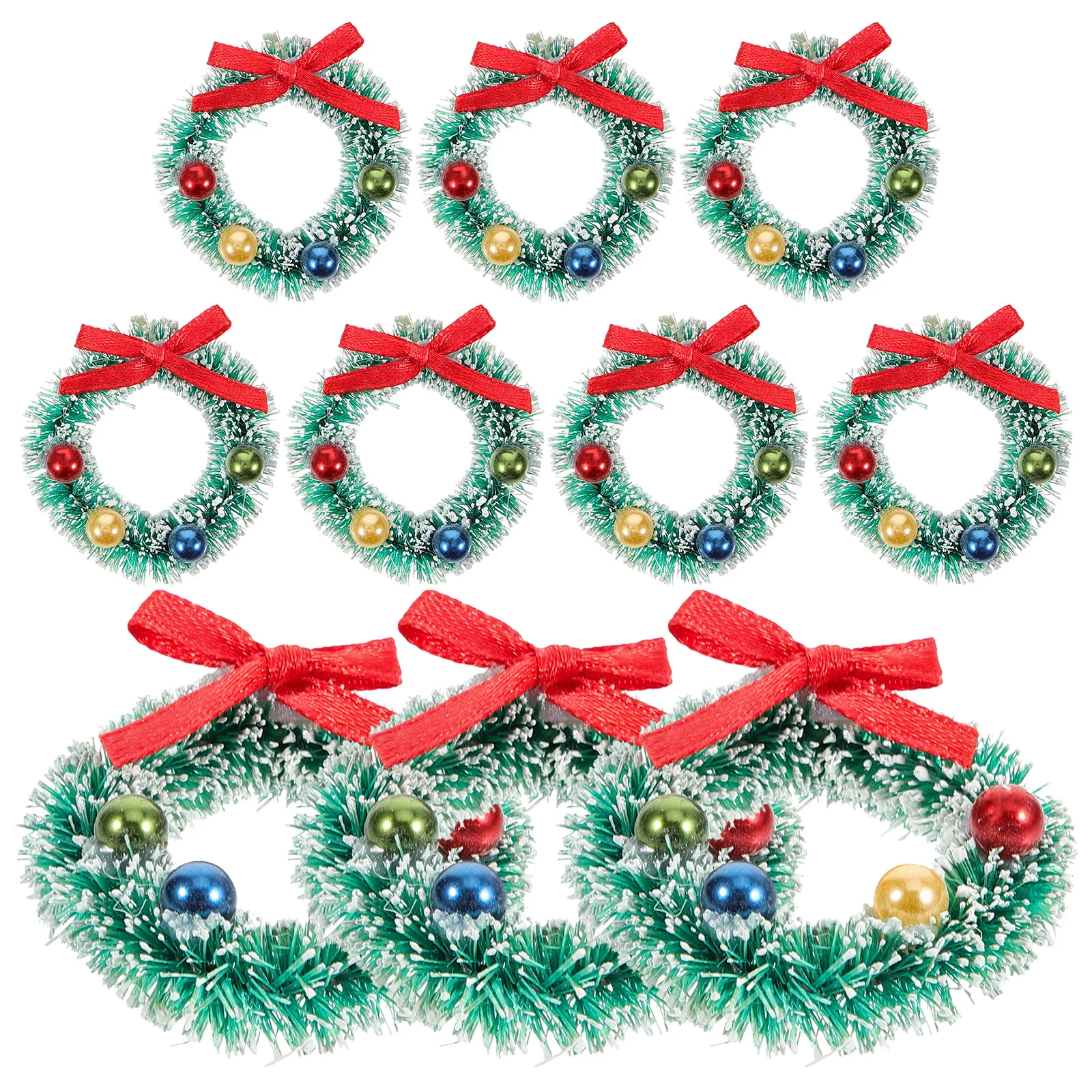 

10 Pcs Artificial Christmas Wreath Decorative Hanging Ornaments for Front Door Mini Garland Festival Scene Prop