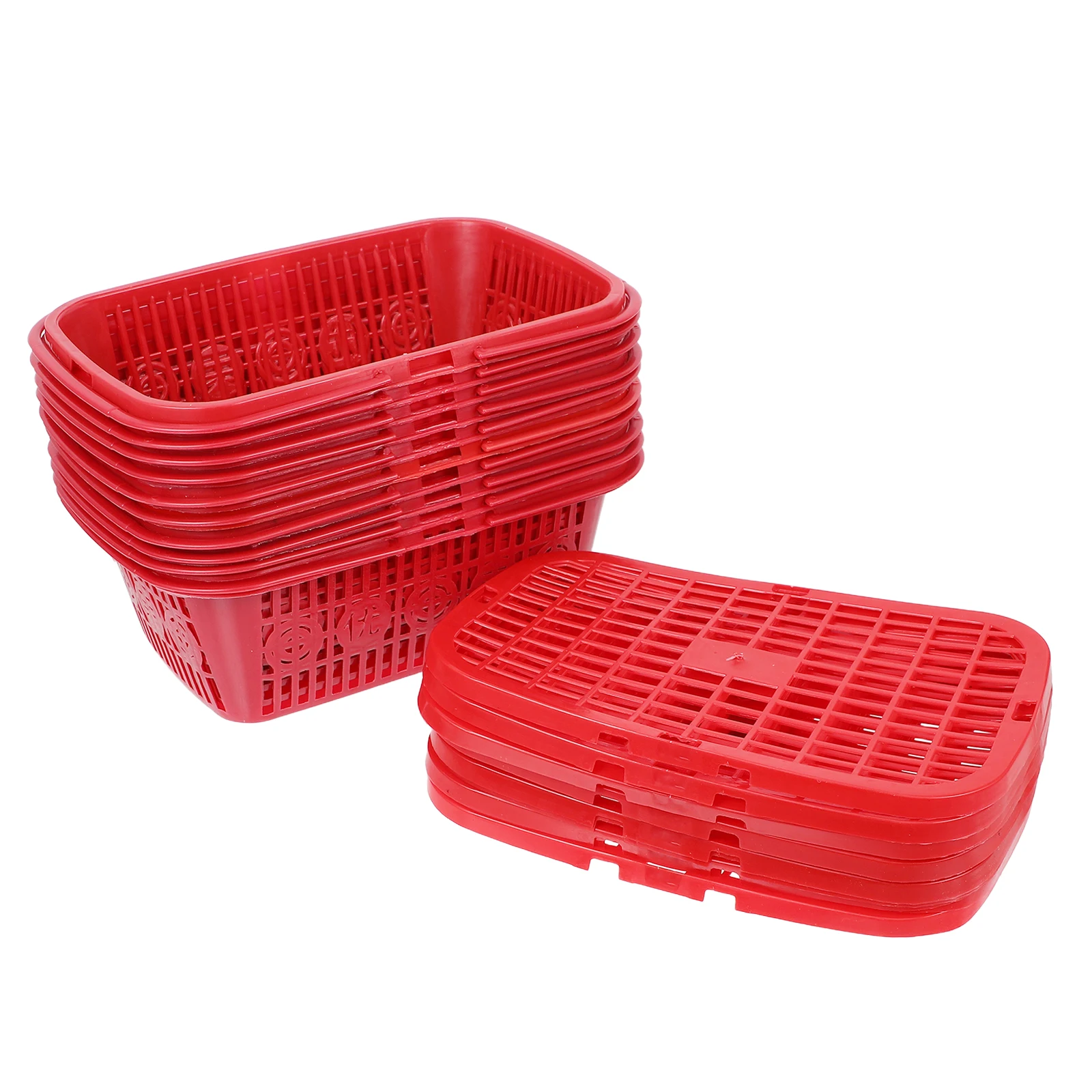 

10pcs Small Square Plastic Fruit Picking Basket 1kg Strawberries Blueberries Grapes Garden Storage Container Vented Keeper