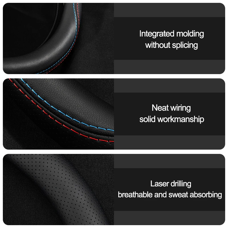 Car Steering Wheel Cover Wrap for JAC J7 JS3 JS4 2021 2022 2023 2024 D Type Steering-Wheel