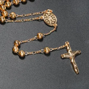 Rosenkranzketten für Frauen und Männer, Langkette, Crocifix -Anhänger, religiöser Gebetschmuck, 6mm 6 Hauptverkäufe Lange Lichtketten - №6