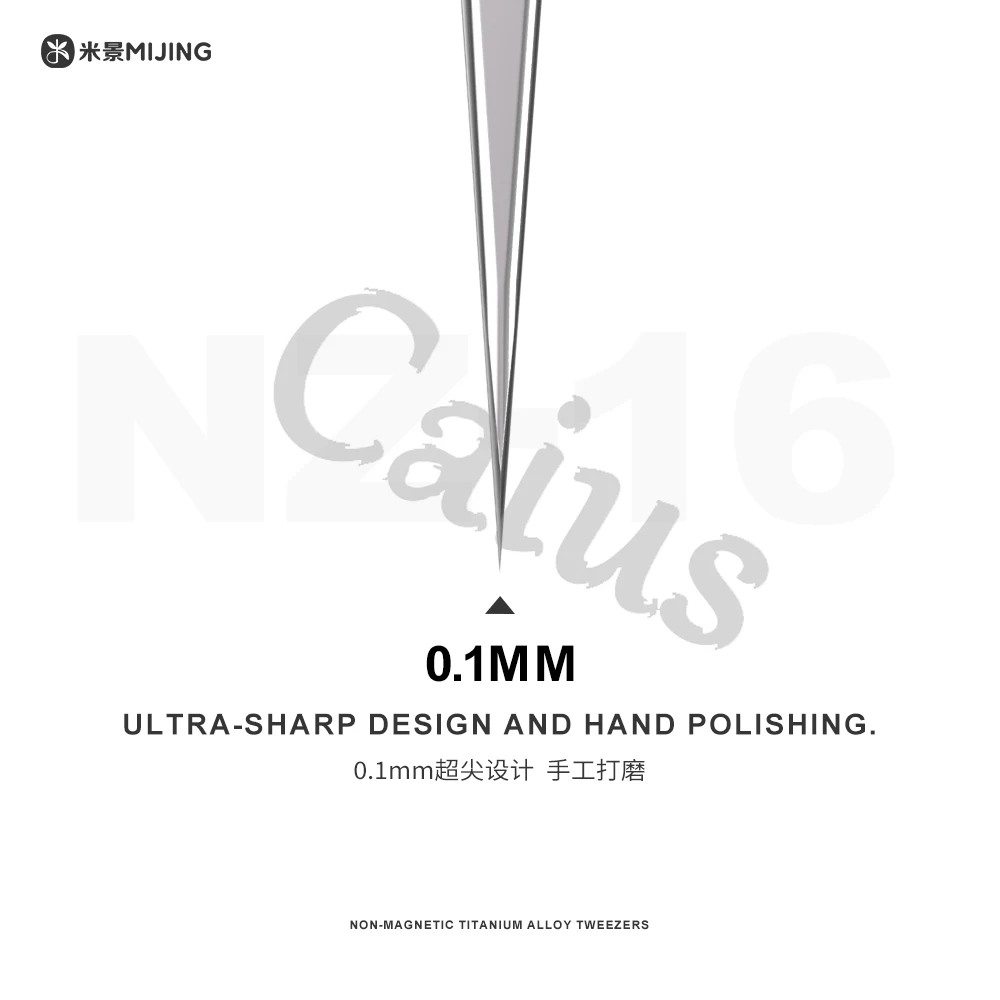 Mijing NZ-16 Пинцет из титанового сплава, немагнитный, сверхточный и устойчивый к коррозии, для захвата чипов и тонких компонентов