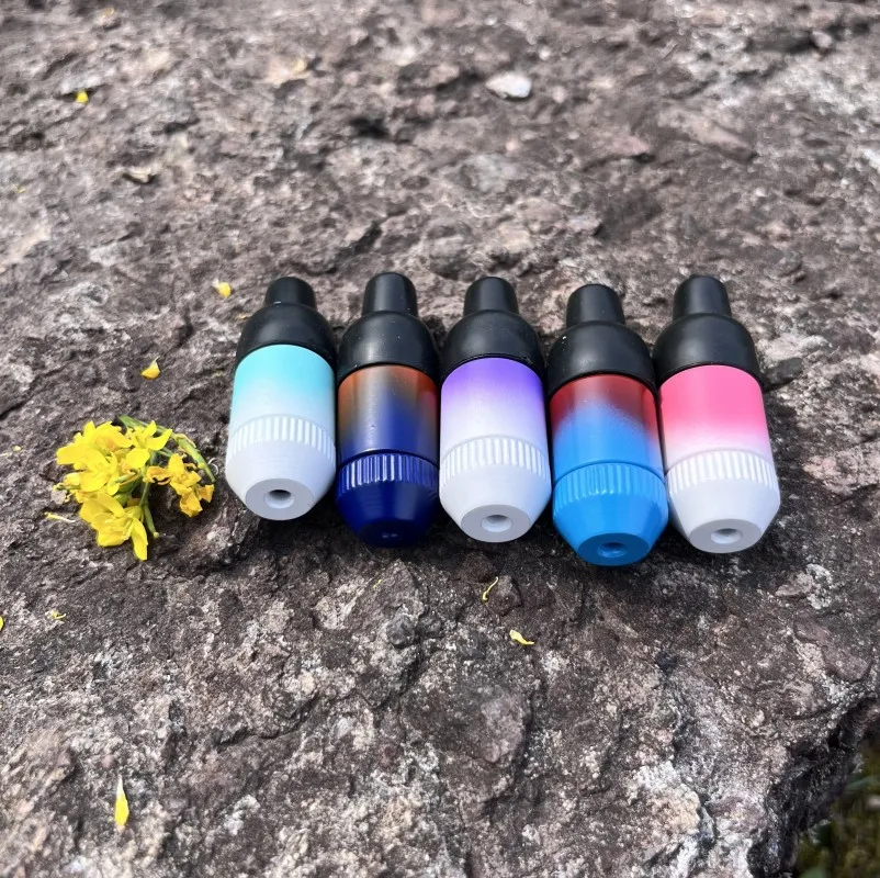 5 Pcs/lot  Printing Mini Aluminum Nipple Tobacco Pipe Acrylic /Silicone Mouthpiece Mixed Color