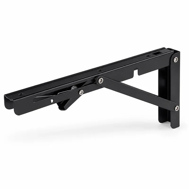 yes6-20 Inch 2pcs Heavy Duty Folding Shelf Brackets Stainless Steel Triangle Straight Billy Bracket Wall Mounted for Shelves&Tab