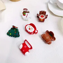 Christmas Hair Clip Claw Acrylic Clip Shark Snowman Gingerbread Man Sled Crab Hair Clip Party Hair Accessories for Woman Gifts