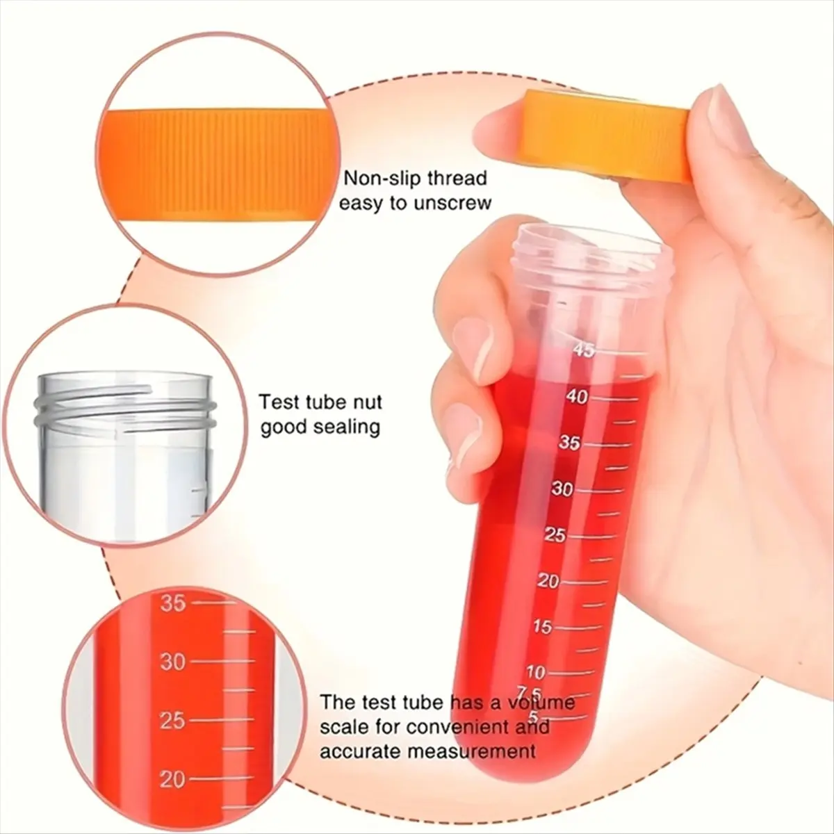 DT57 LATEST MODEL Sports Skill Development Tool Kit, Including Extra Large Test Tubes, Colored Silicone Droppers, Orange Storage