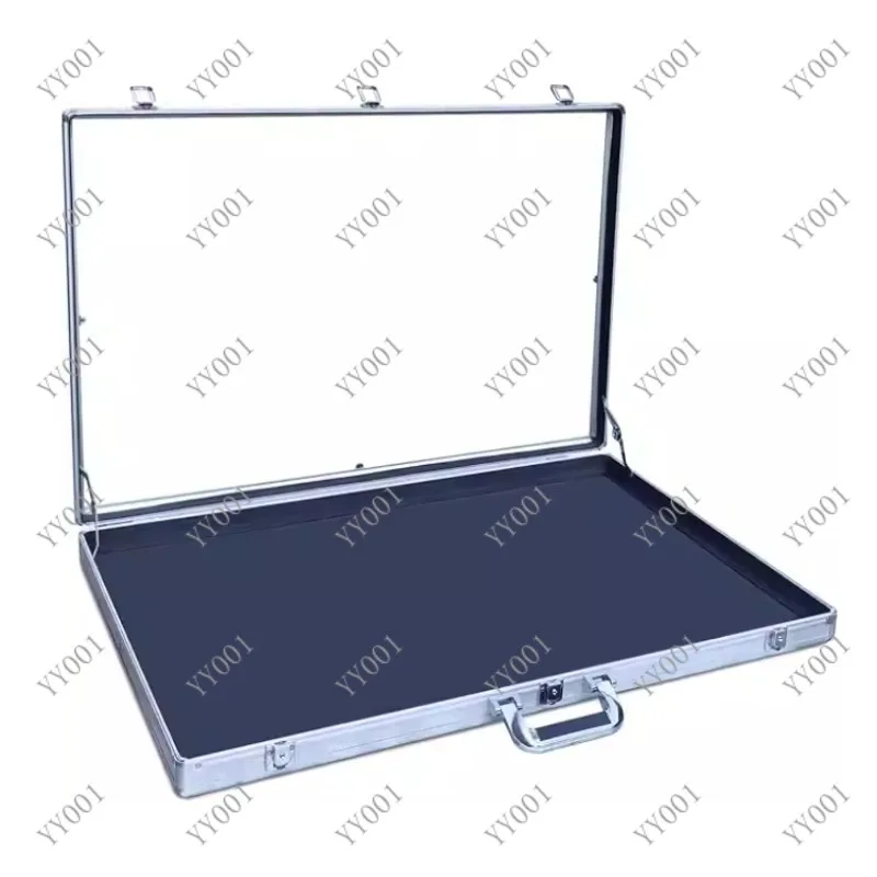 Silver Aluminum Acrylic Display Case with Lock Portable TCG Card Storage Stand for Trade Show