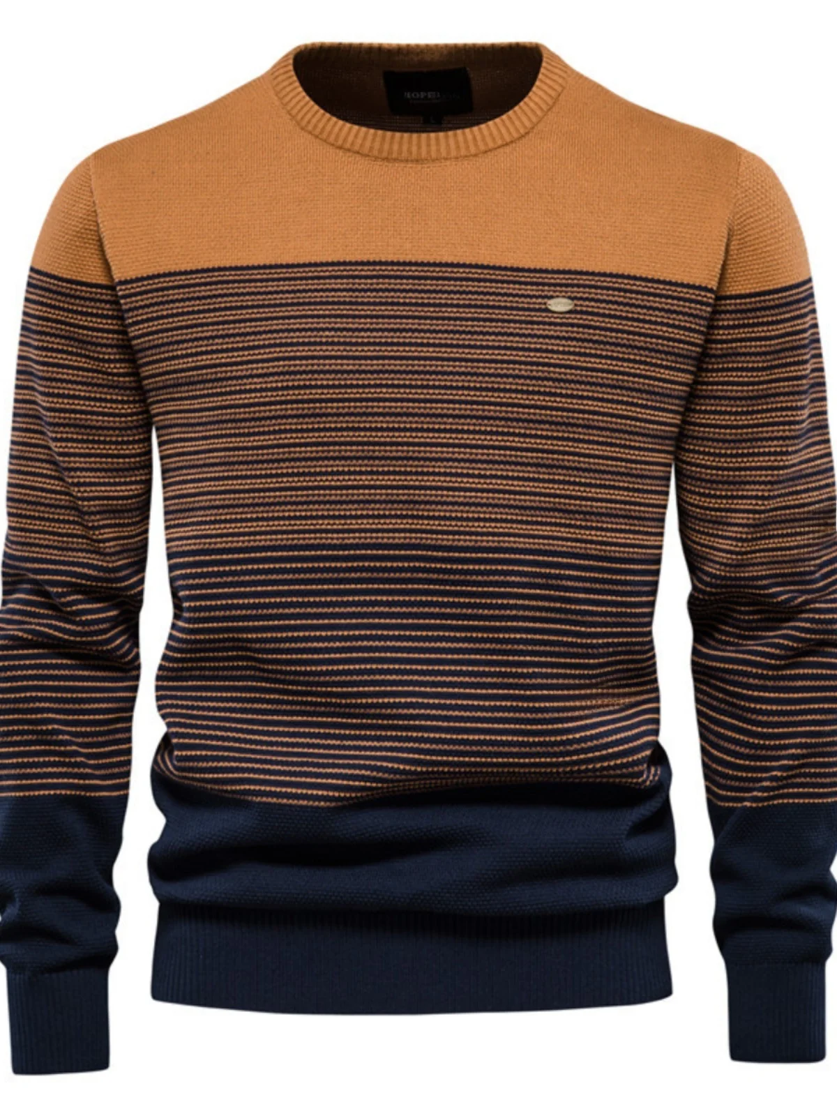 

Men's Long Sve round Ne Knitwear Slim Fit Striped Autumn Winter Faion Retro Hong Kong Sle European Size Tagkita Brand