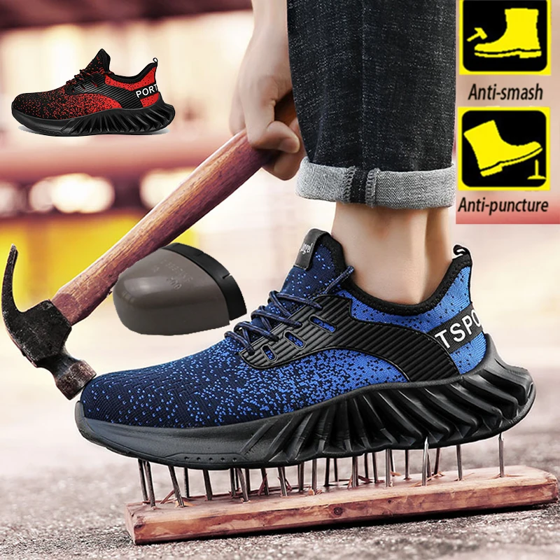 YISHEN Safety Shoes Men Steel Toe Indestructible Work Shoes Anti-Smashing Composite Toe Sneakers Men Women Shoes EUR Size 39-46