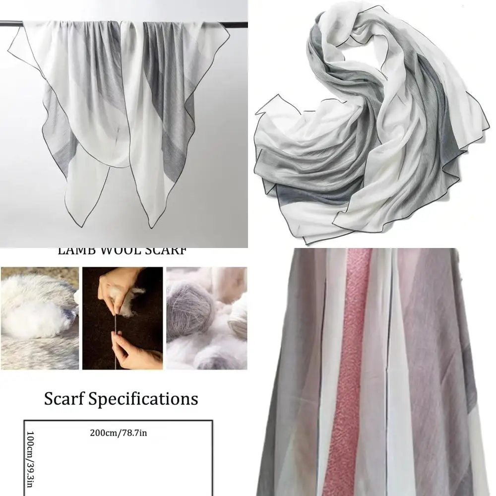 

Elegant Cashmere-Silk Blend Pashmina Shawl - Soft Lightweight Wool Scarf