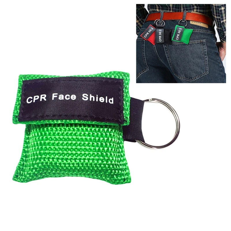 Outdoor Disposable First Aid Face Shield CPR Resuscitator Mask Breathing Mask Mouth Breath One-way Valve Emergency Tools