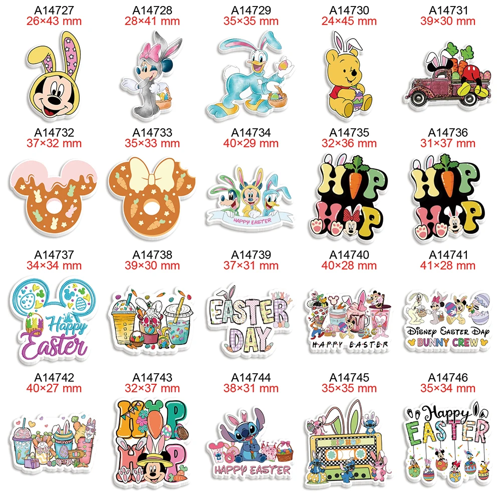 

Disney Easter Cartoon Planar Resin Flat Back for DIY Hairbows Earring Gifts Craft Materials Decoration 30Pcs/lot