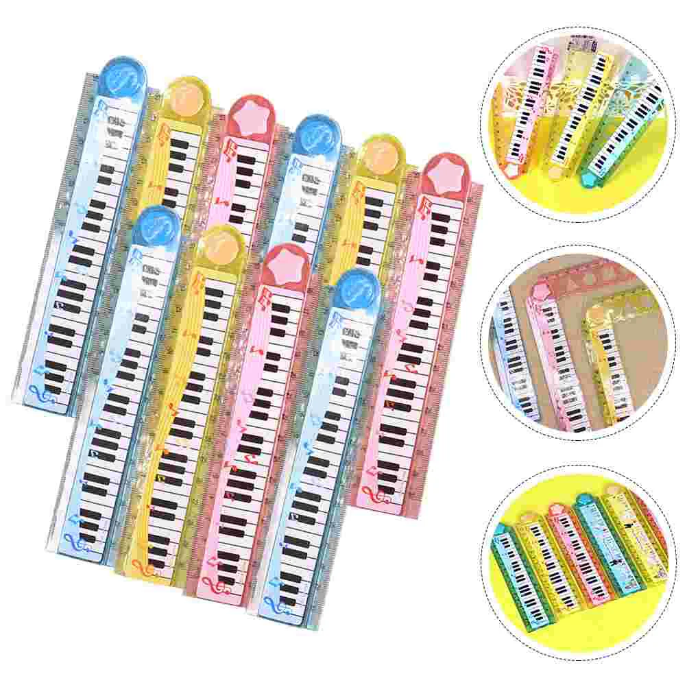 10 Pcs 30cm Piano Ruler Kids Supply Bulk Convenient Plastic Portable Adorable Student Reusable Child Foldable Straight