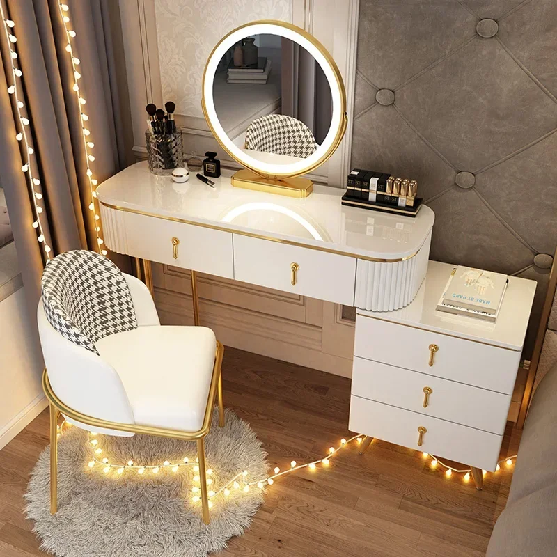 Nordic Dressing Table Container Chair Dressing Table Toilet Comfortable Living Room Hairstyle Penteadeira Home Furniture China