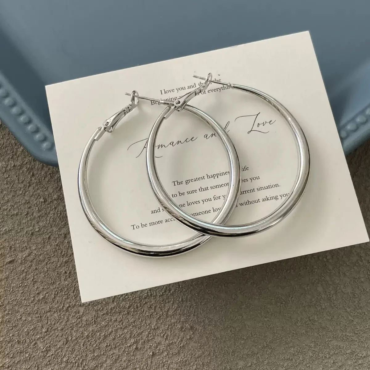 Shine Gold Color Women Earrings Fashion Smooth Hoop Earrings for Women Engagement Wedding Jewelry Gift - Detail 1